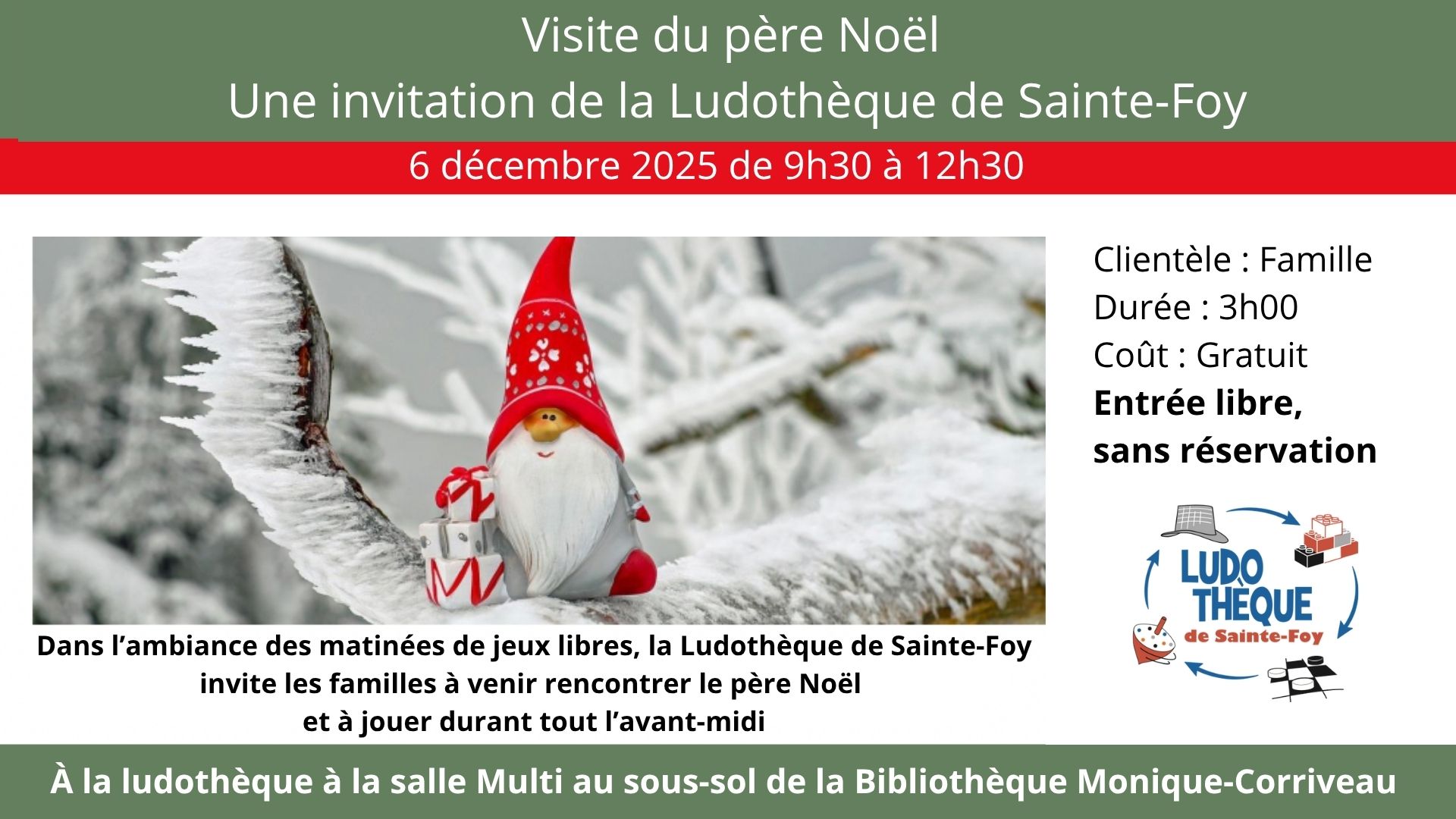 ludothèque de sainte-foy temps des fêtes